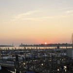 Sunrise in Venice looking at northern lagoon